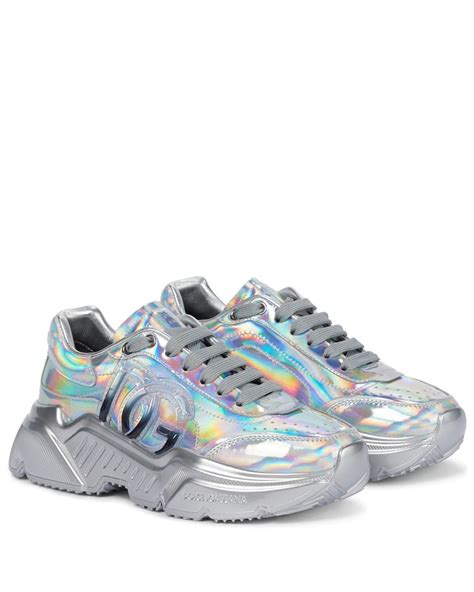 dolce gabbana holographic violet blue shoes|dolce gabbana slip on sneakers.